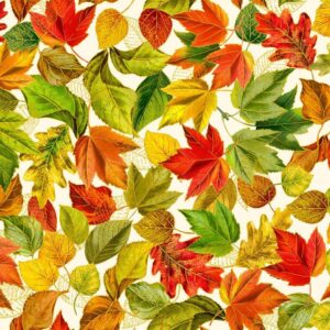 METALLIC FALL LEAVES CREAM CM-2803B